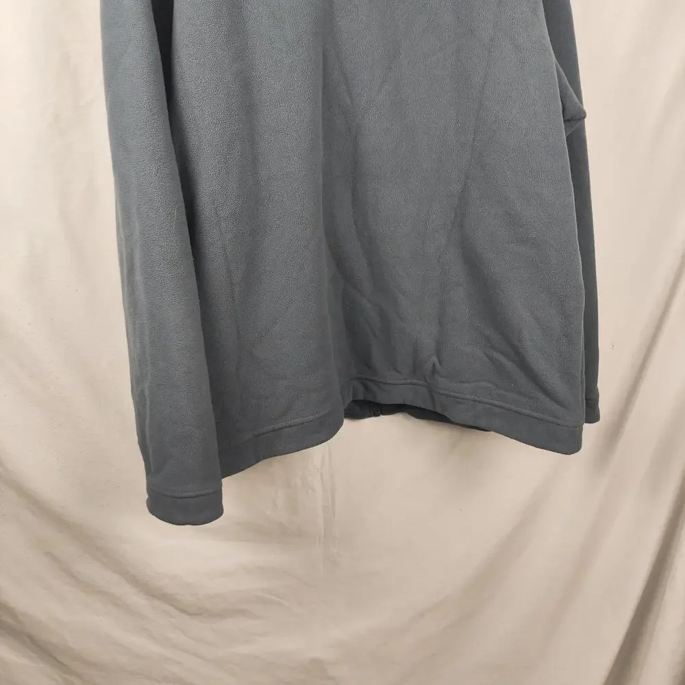The North Face Jacket Mens XL Gray Fleece Full Zip Chest Pocket Blue Zippers